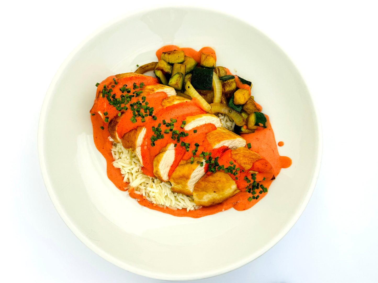 Pechuga de pollo al curry rojo y arroz
