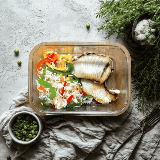 Tintorera a la plancha con arroz y verduras